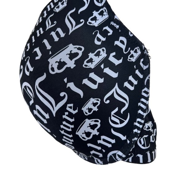 JUICY COUTURE Black Logo Demi Full Coverage Bra Size 42D - Picture 2 of 9